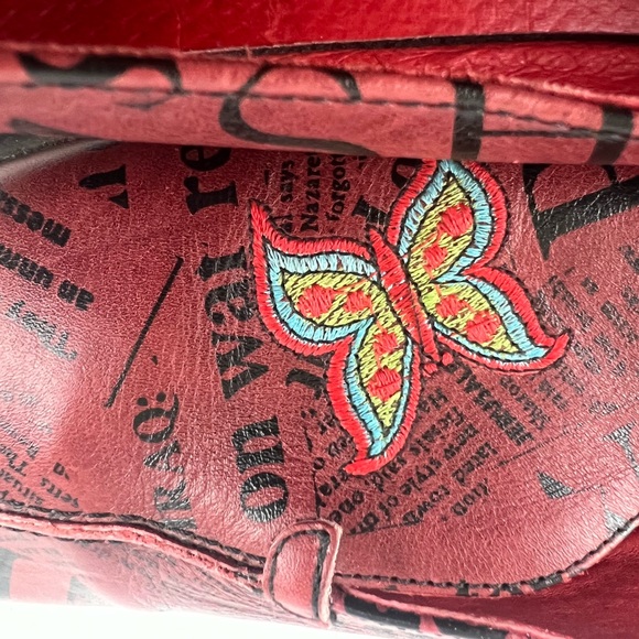 Jose Saenz Vintage Red Print Genuine Leather Women's Flats EUR 41/US 8 - Picture 9 of 12